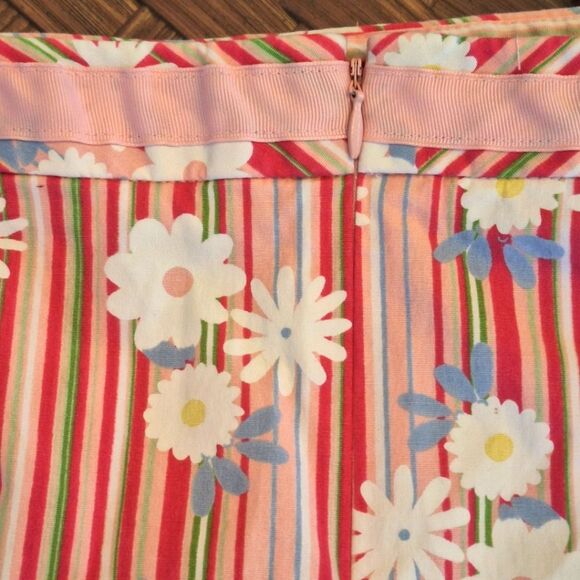 Duck Head Pink Striped Floral Daisy Stretch Skirt Women Size 20W Cotton Spandex - Picture 15 of 15